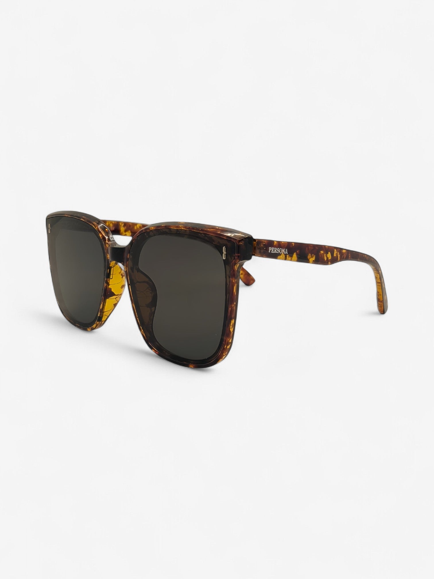 Angled view of tortoise sunglasses - stylish and lightweight 