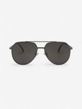 Black polarised aviator sunglasses for women and men - The Maverick - sleek metal frame