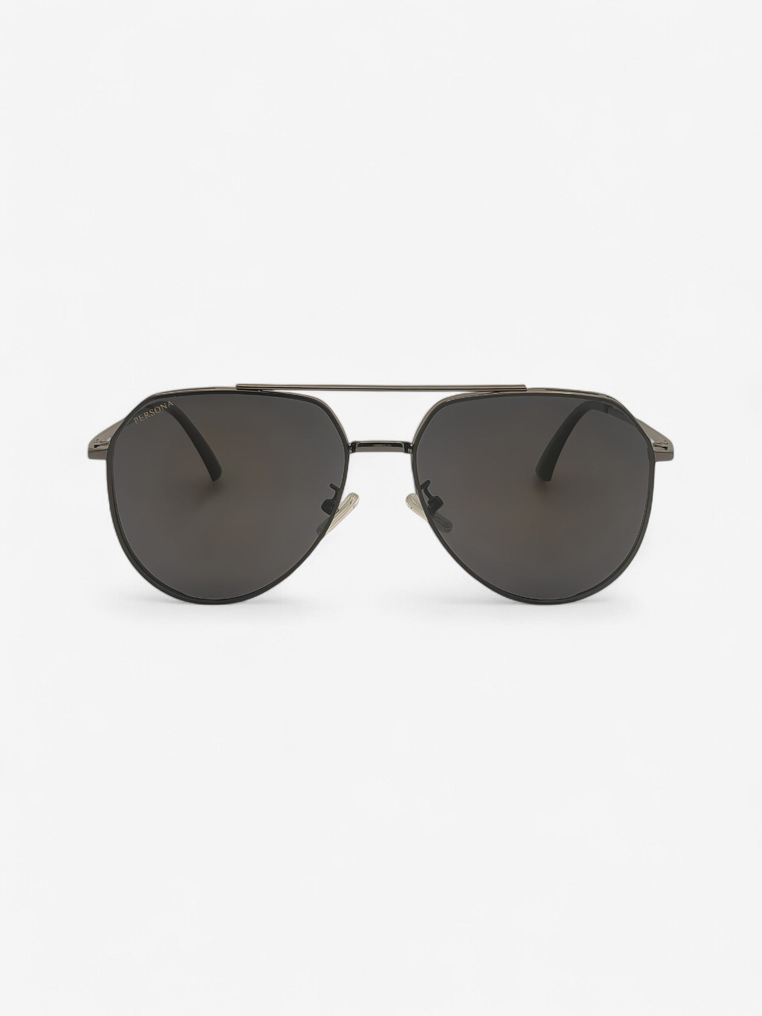 Black polarised aviator sunglasses for women and men - The Maverick - sleek metal frame