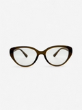 blue light cat-eye glasses - Clarity - Tea Brown