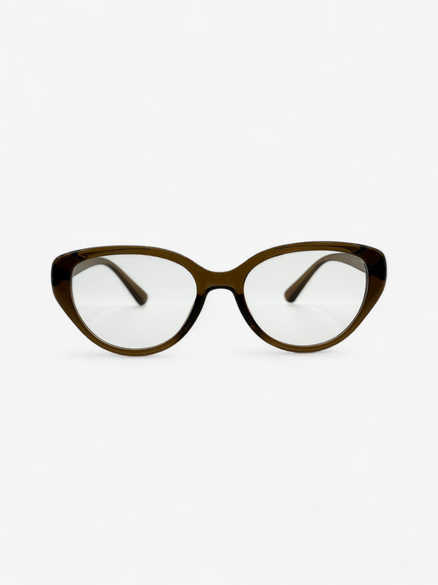 blue light cat-eye glasses - Clarity - Tea Brown
